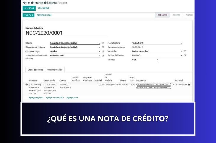 que es una nota de credito